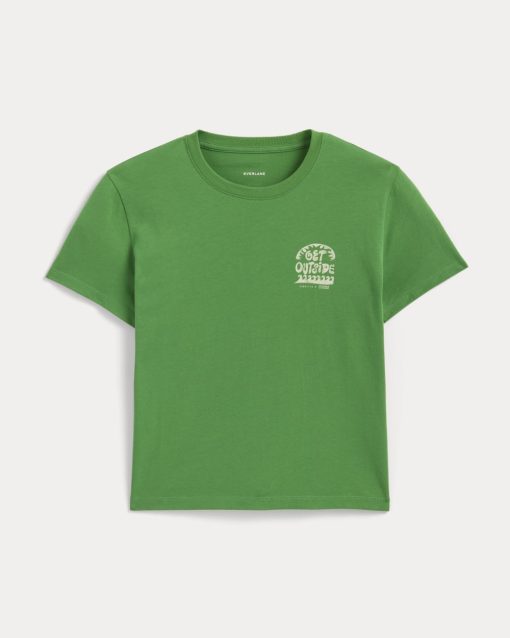 Alternative view of The Everlane x Parks Project Box-Cut Tee | Green / Natural