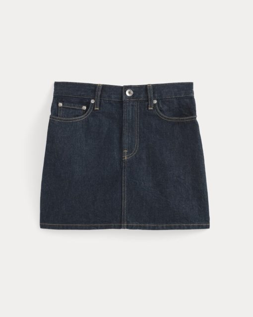 Alternative view of The Denim Mini Skirt | Dark Indigo