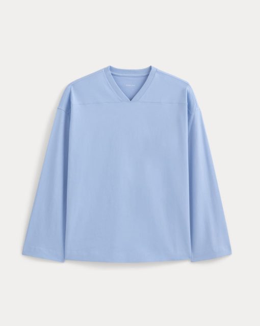 Alternative view of Retro V-Neck Jersey | Open Air Blue
