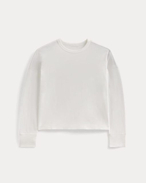 Alternative view of Oversized Boxy Crew in Essential Cotton | White