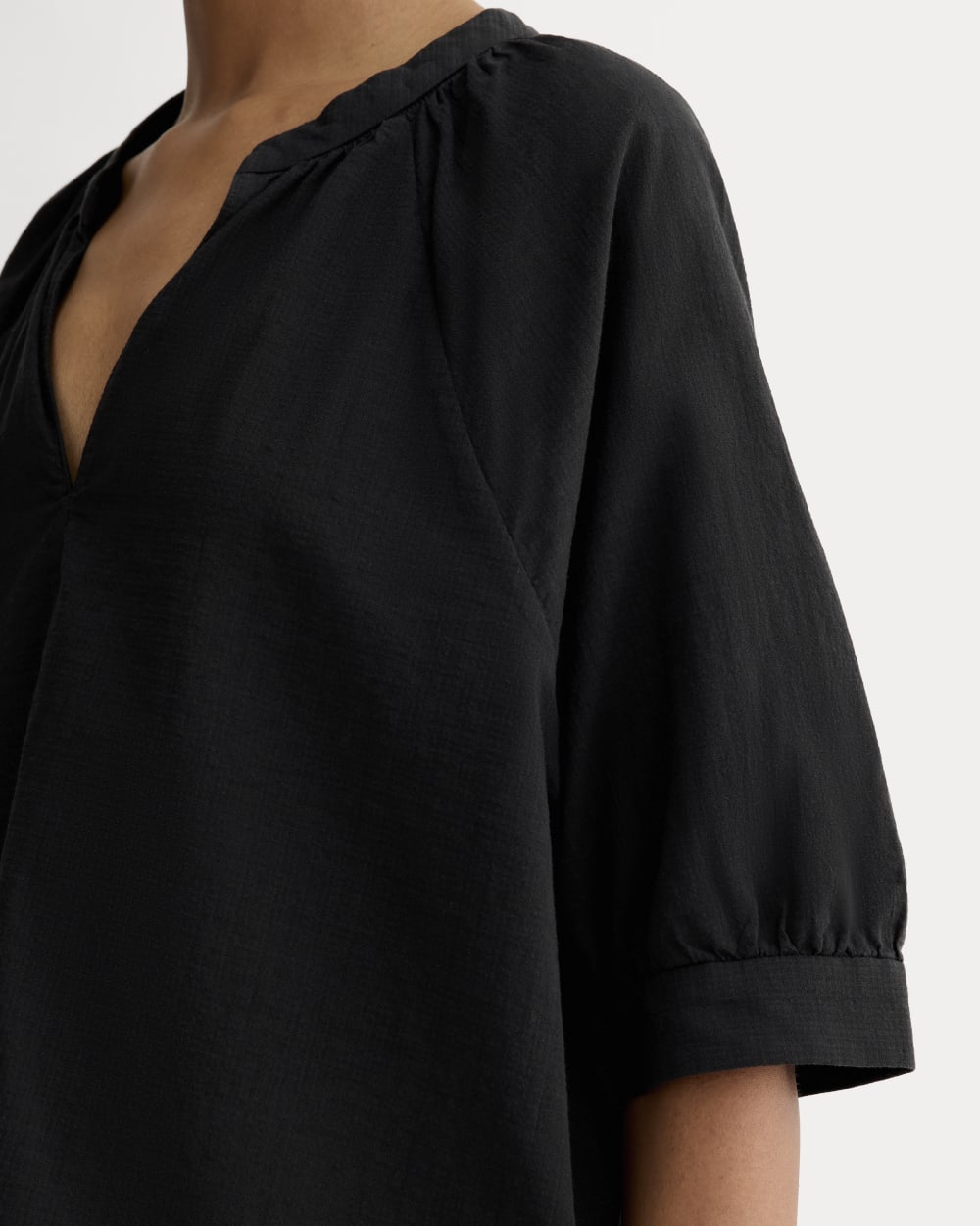 The Gauze Gathered Top | Black - Image 4