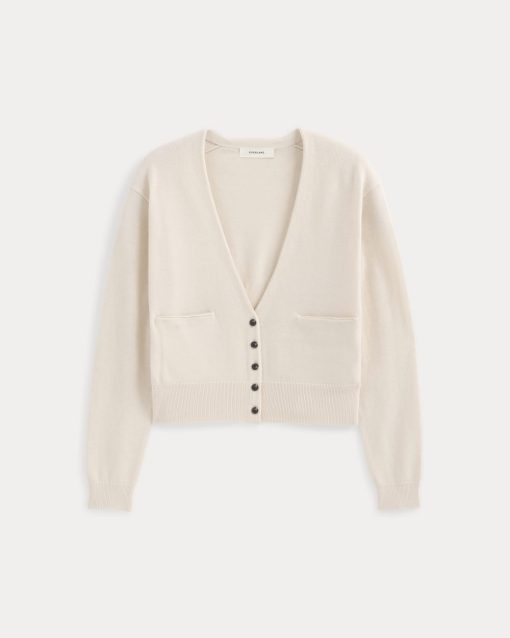 Alternative view of Deep V-Neck Cardigan in Cotton Merino | Canvas