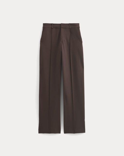 Alternative view of Ponte Wide-Leg Trouser | Dark Chocolate