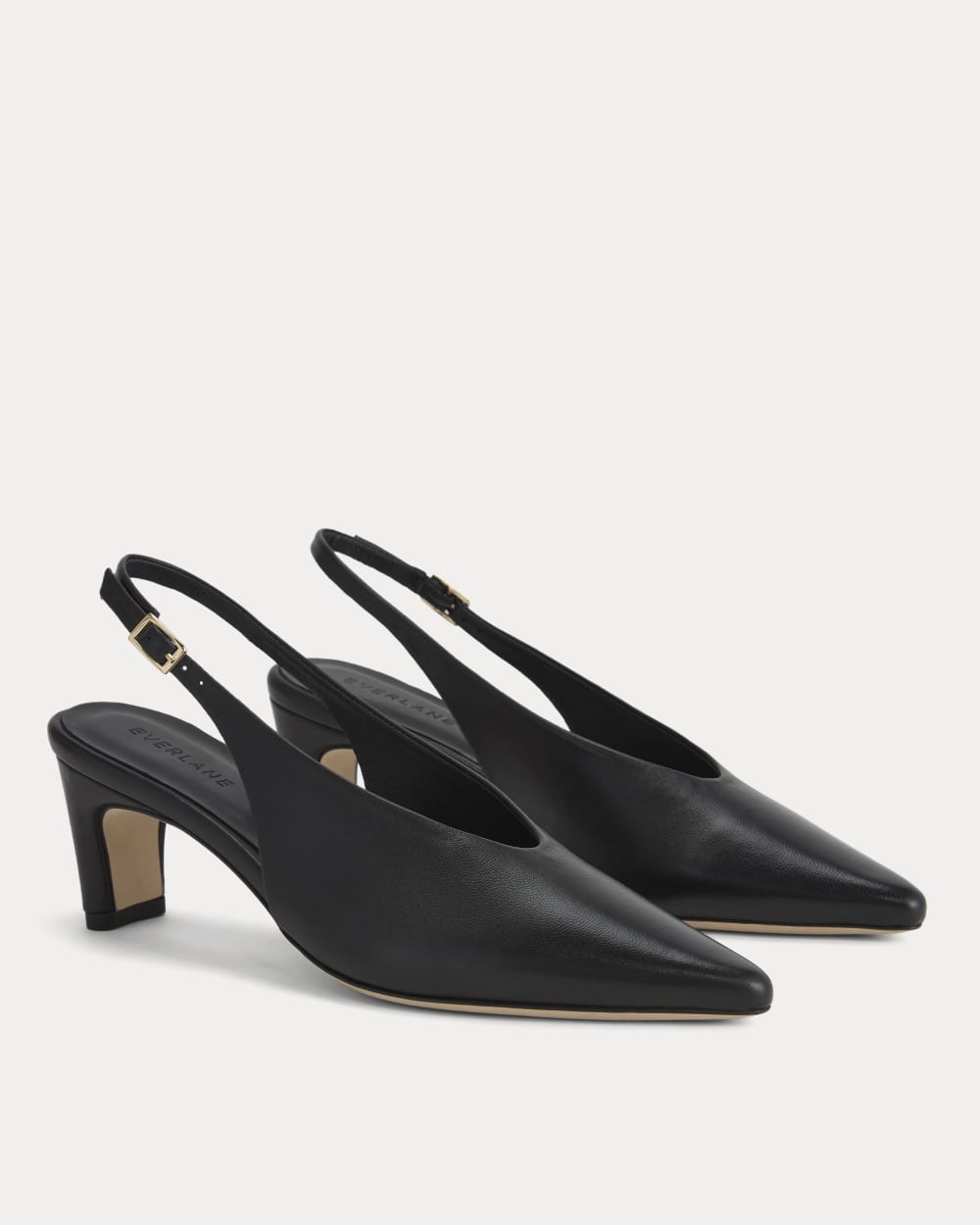 Pointed-Toe Slingback Heel | Black Leather - Image 3
