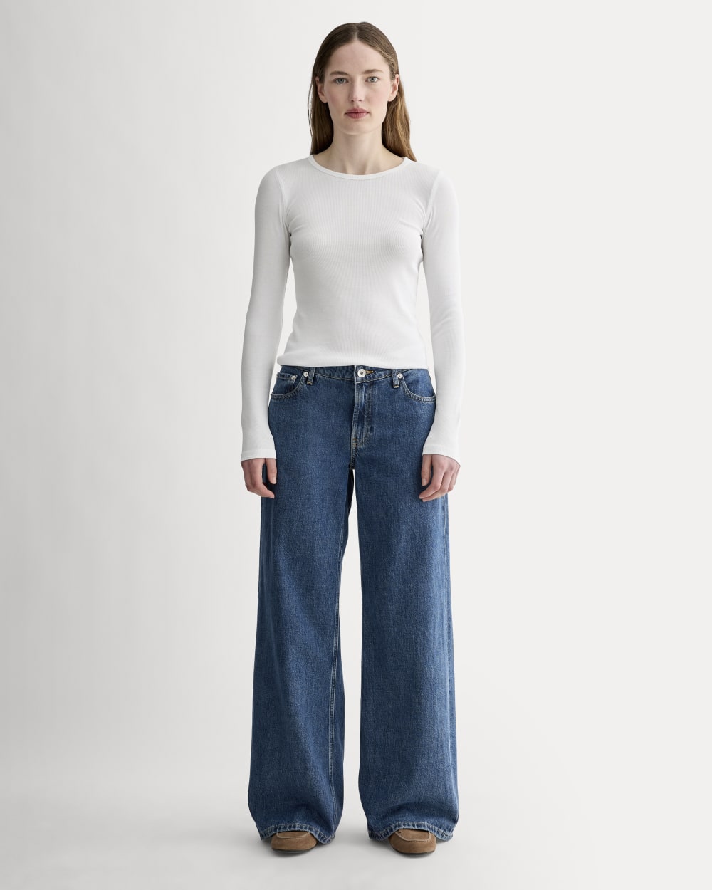 The Luxe Rib Long-Sleeve Crew | White - Image 4
