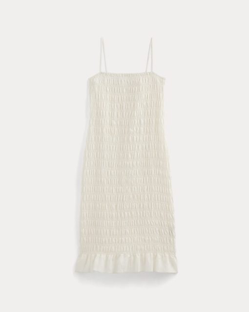 Alternative view of The Smocked Column Dress | Bone