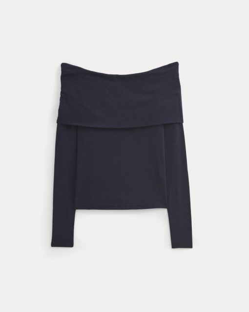 Alternative view of The Off-the-Shoulder Top in Butterluxe | Deep Navy