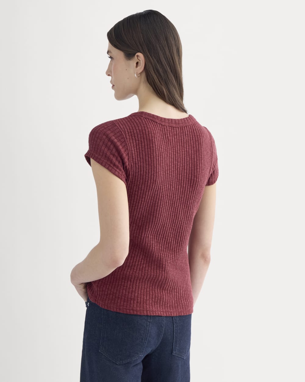 The Cozy Rib Tee | Pomegranate - Image 5