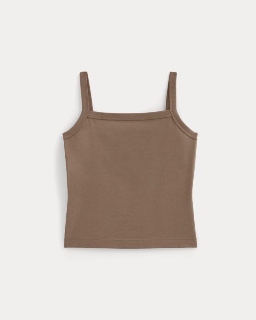 Alternative view of The Essential Square-Neck Tank | Mocha