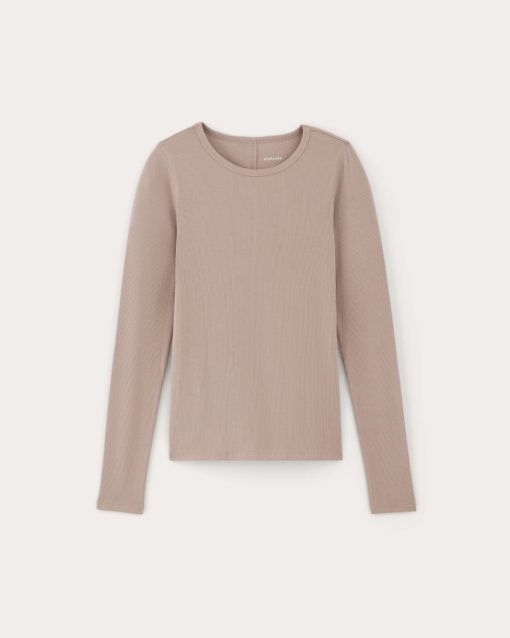 Alternative view of The Luxe Rib Long-Sleeve Crew | Dusty Rose