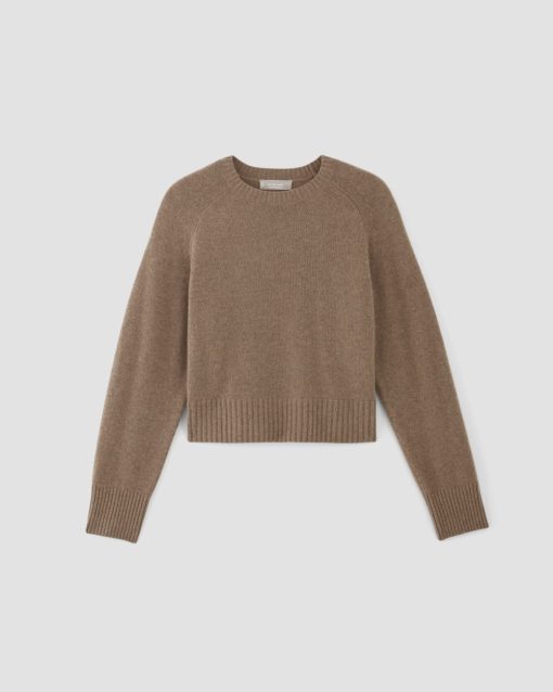 Alternative view of The Boxy Crew in Cashmere | Heathered Woodsmoke