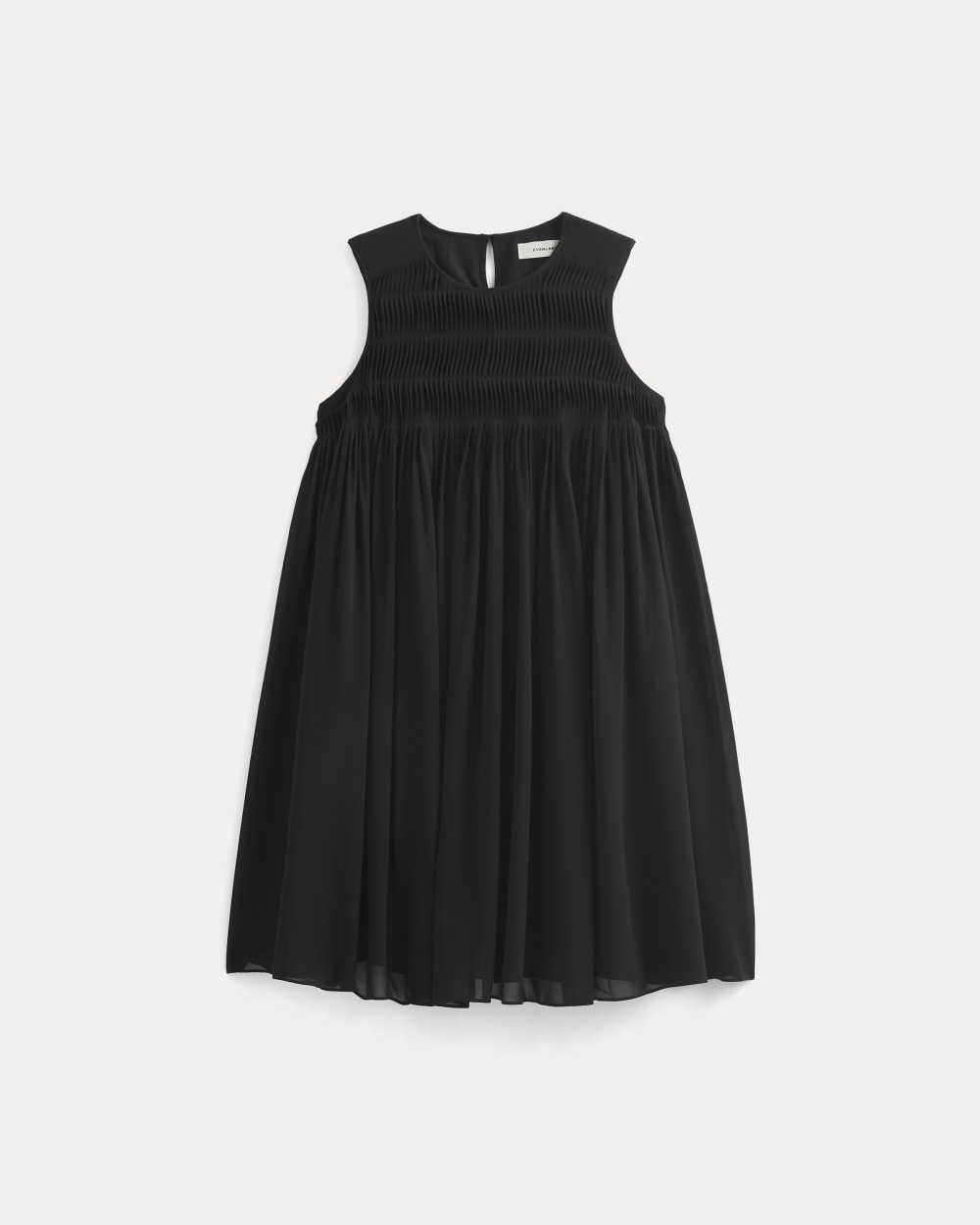 Twisted Pleated Mini Dress in Silk Georgette | Black - Image 2