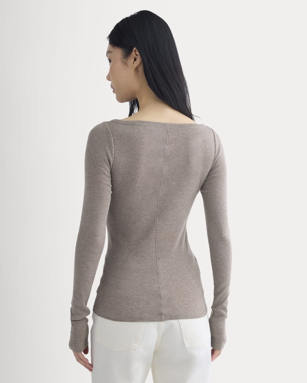 Tissue Boatneck Top | Heathered Chocolate Chip - Image 4