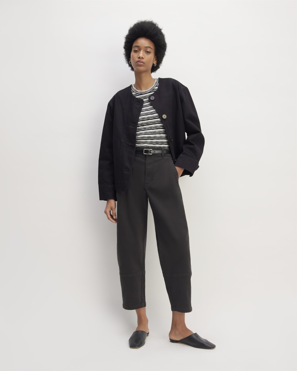 The Denim Barrel Jacket | Black - Image 3