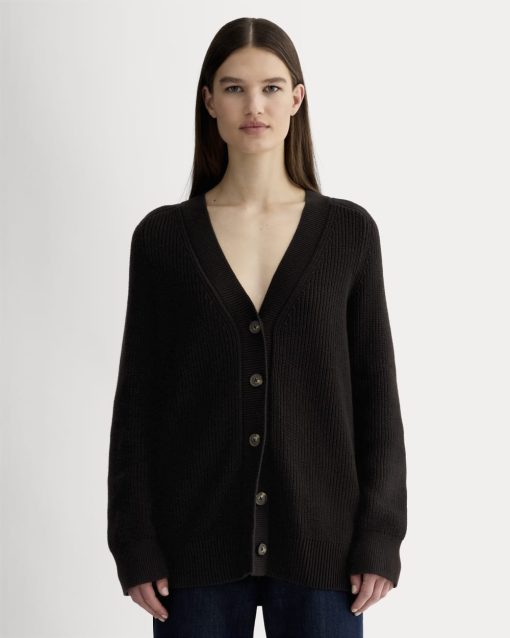 The Long Cocoon Cardigan | Black