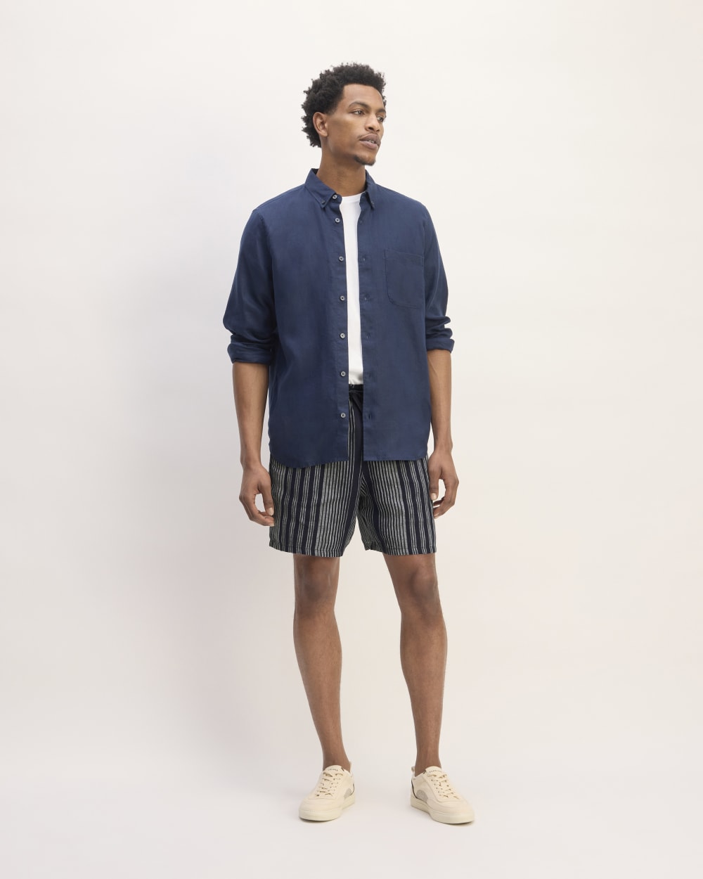 The Linen Easy Short | Navy / Bone - Image 3
