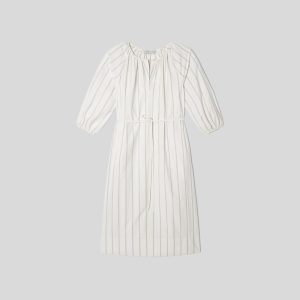 Alternative view of The Raglan Sleeve Poplin Dress | Black / Canvas Tan