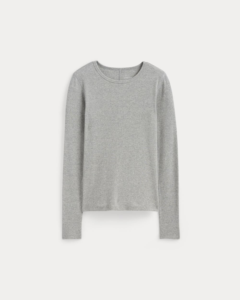 The Luxe Rib Long-Sleeve Crew | Washed Heathered Grey - Image 2