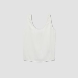 Alternative view of The Scoop Tank in Washable Silk | Off-White