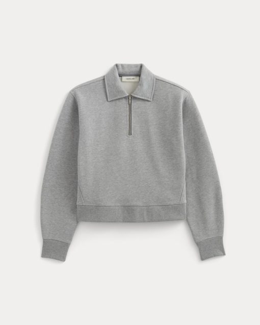 Alternative view of Luxe Fleece Zip Polo | Vintage Heather Grey