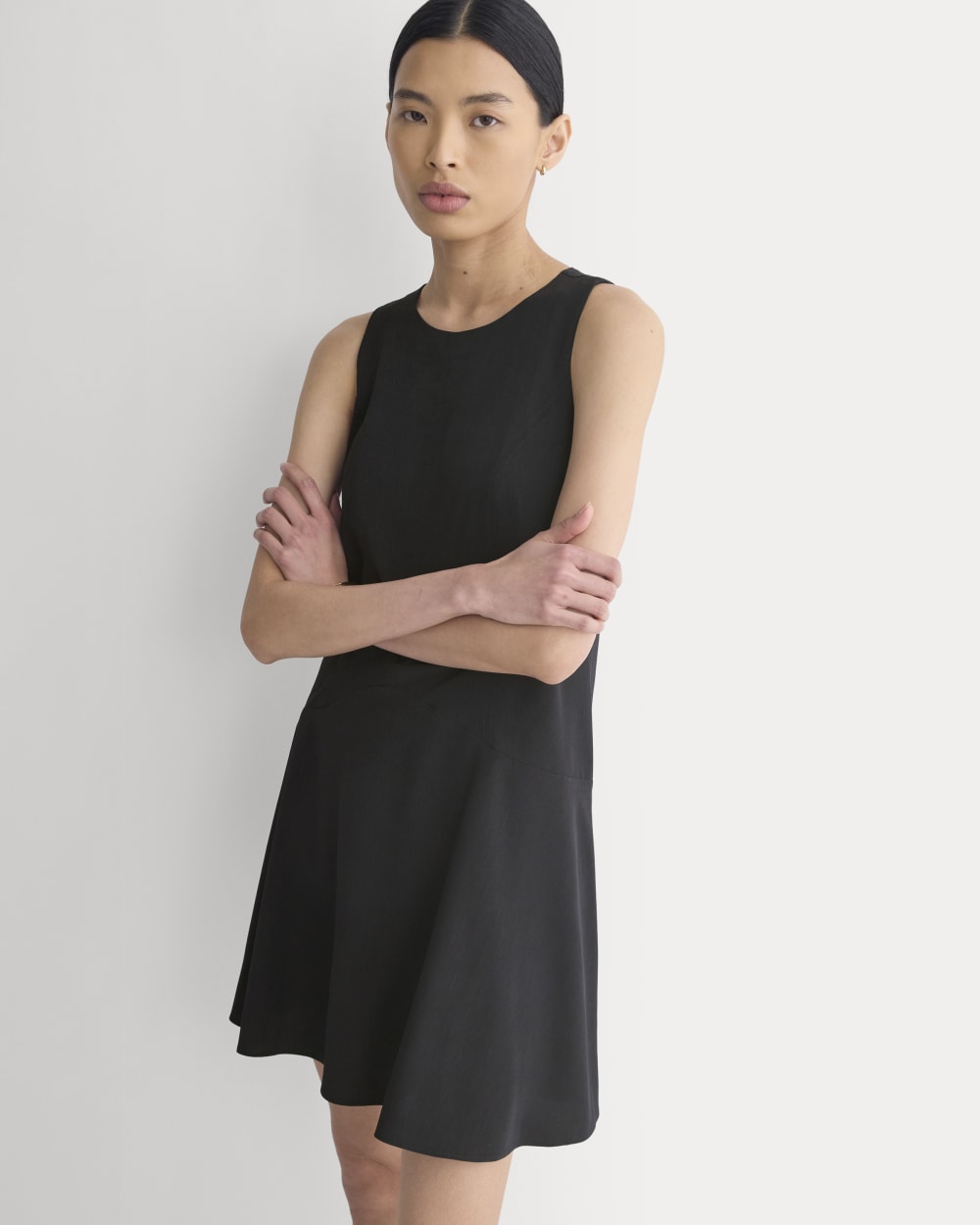 Drop Waist Mini Dress | Black - Image 3