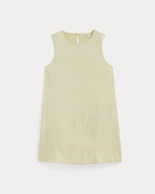 Alternative view of The Shift Dress in Stretch Linen | Light Yellow