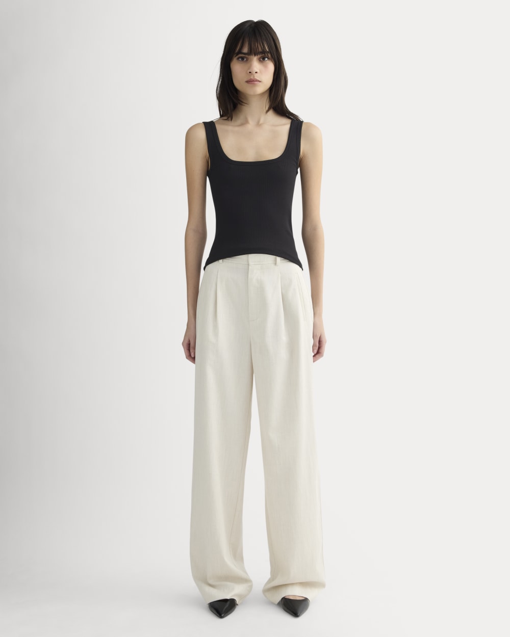 The Luxe Rib Square-Neck Tank | Black - Image 3