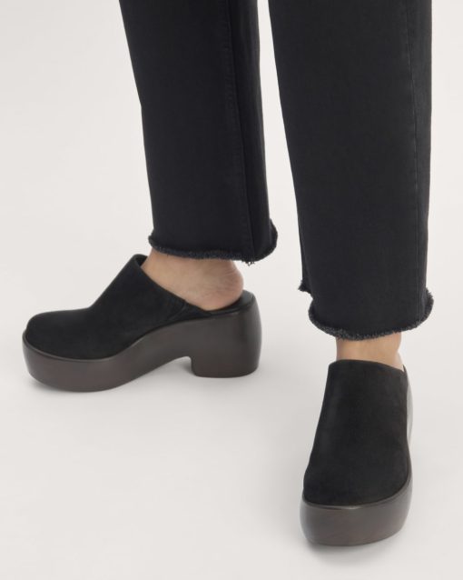 Alternative view of The Wooden Puffa Clog | Black Suede