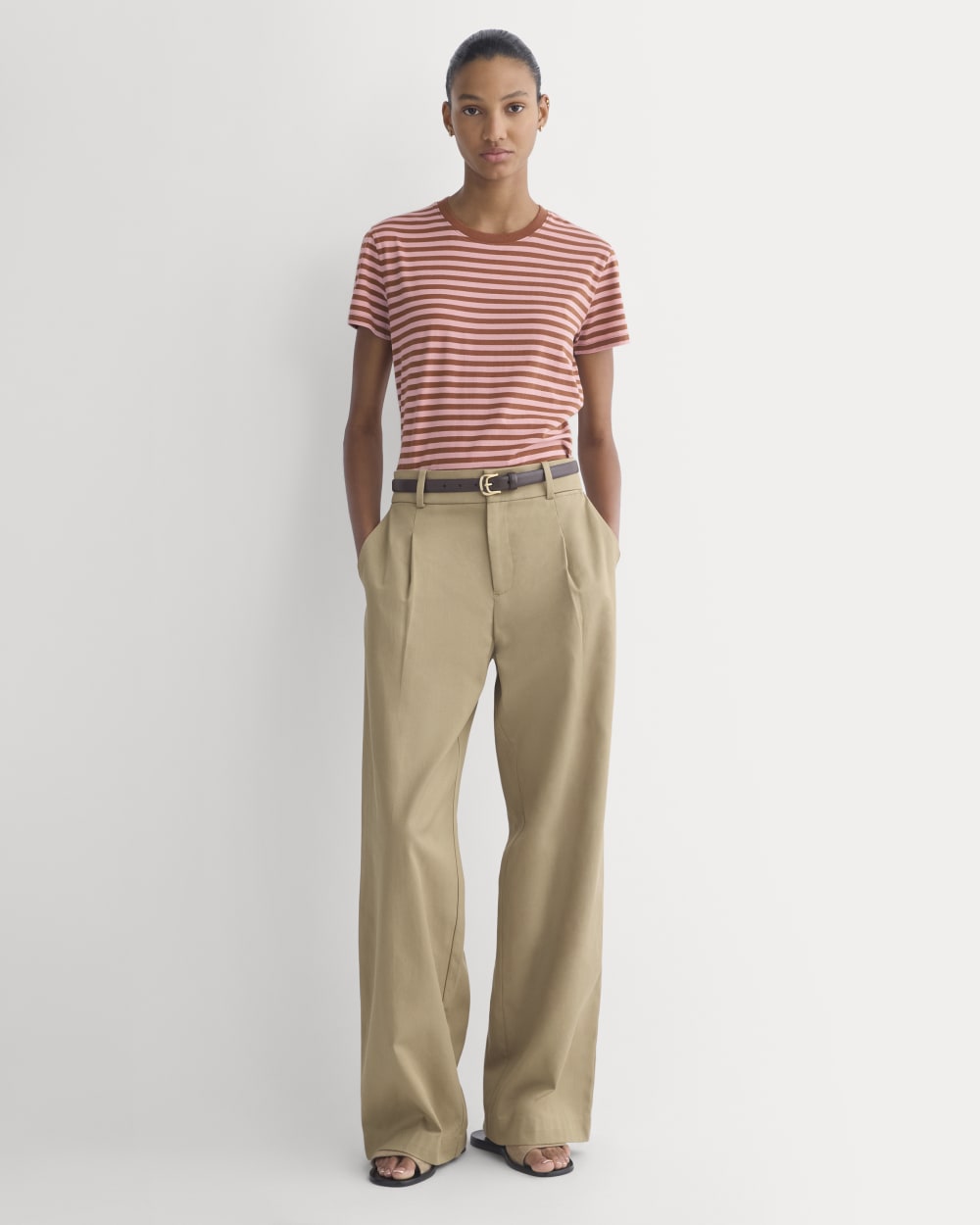 The Box-Cut Tee in Essential Cotton | Toffee/Pink | No Pocket - Image 3
