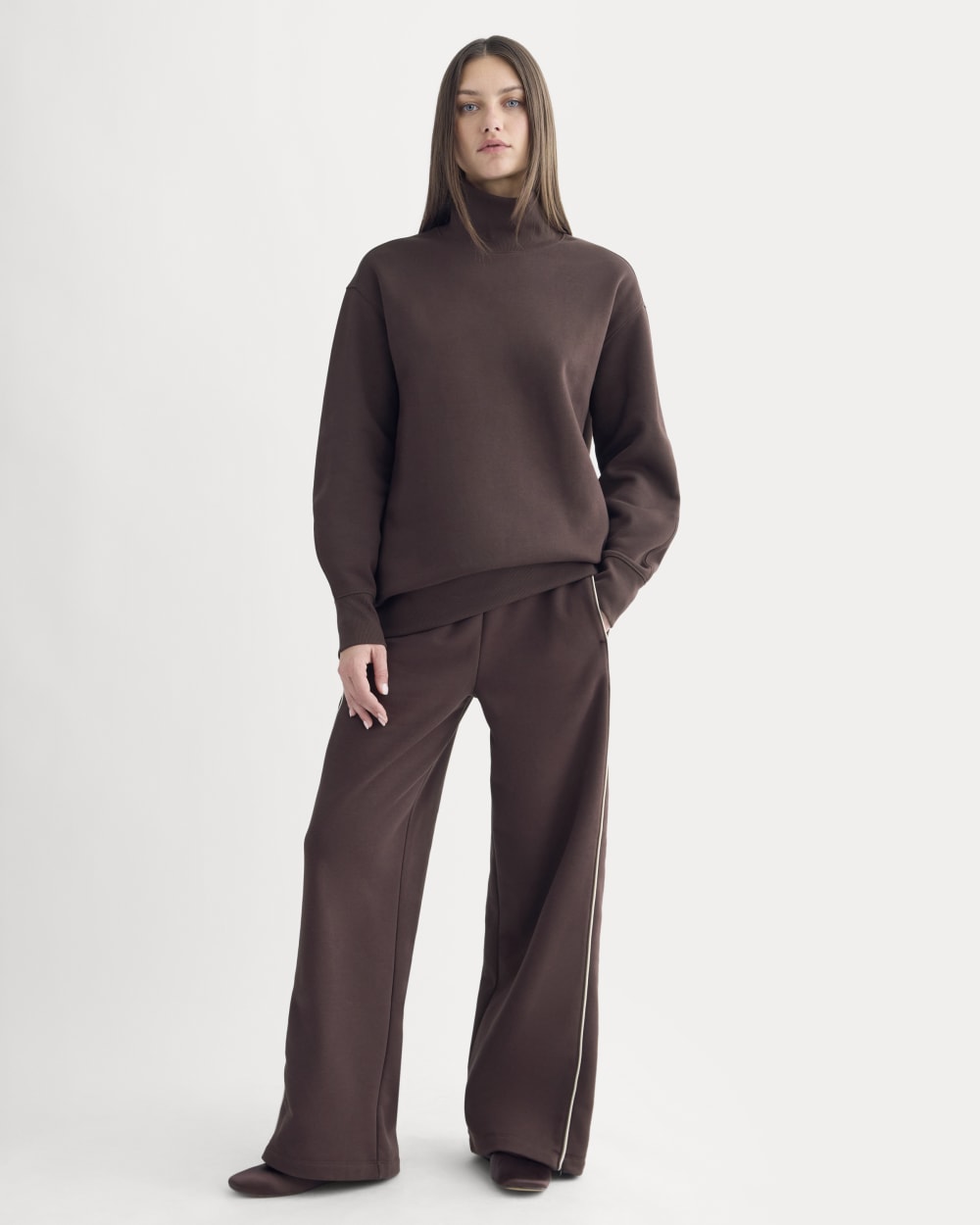 Luxe Fleece Turtleneck | Dark Chocolate - Image 3