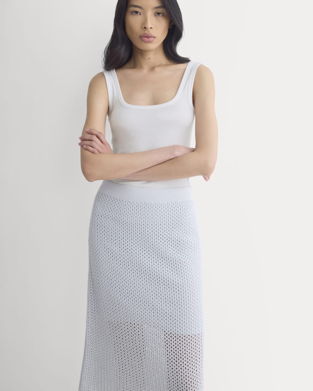 Lace-Knit Midi Skirt | Skywriting - Image 4