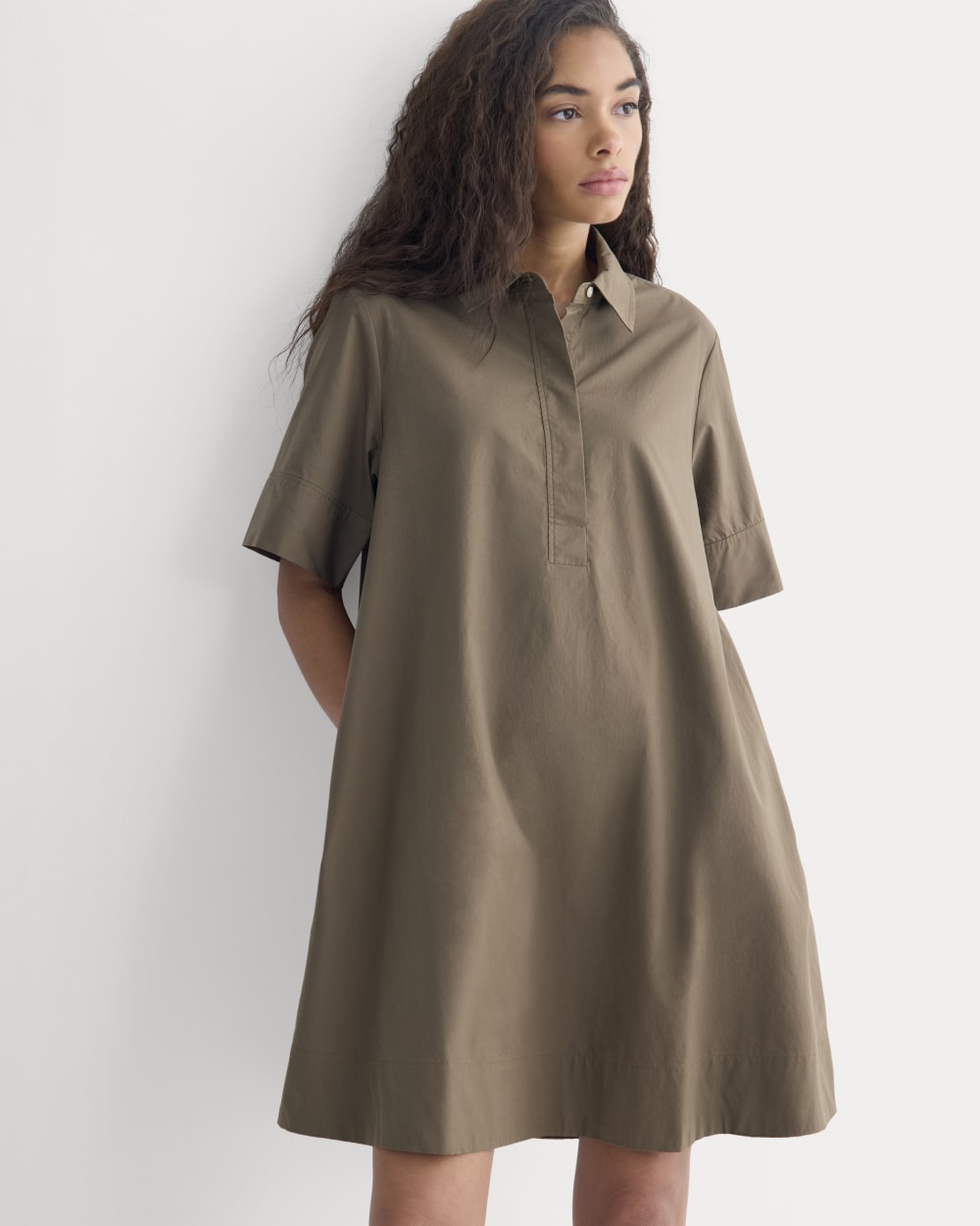 Popover Mini Shirtrdress in Ultrasoft Cotton | Beech