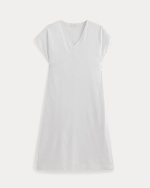 Alternative view of The Tie-Back Dress in Stretch Linen | White