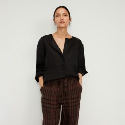 The Linen Popover Shirt | Black