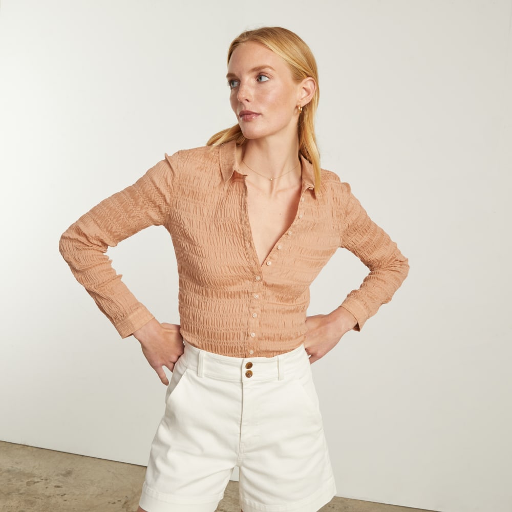 The Button Smock Top | Hazelnut - Image 2