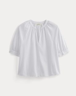 Alternative view of The Gauze Gathered Top | White