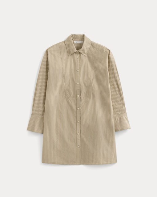 Alternative view of The Mini Shirtdress in Ultrasoft Cotton | Tiger's Eye / Optic White