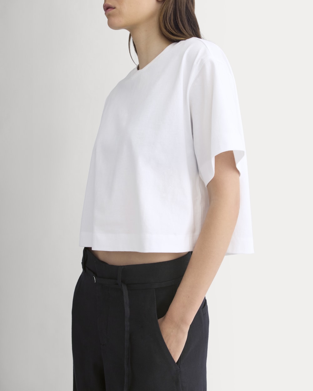 Forever Jersey Cropped Tee | White - Image 4