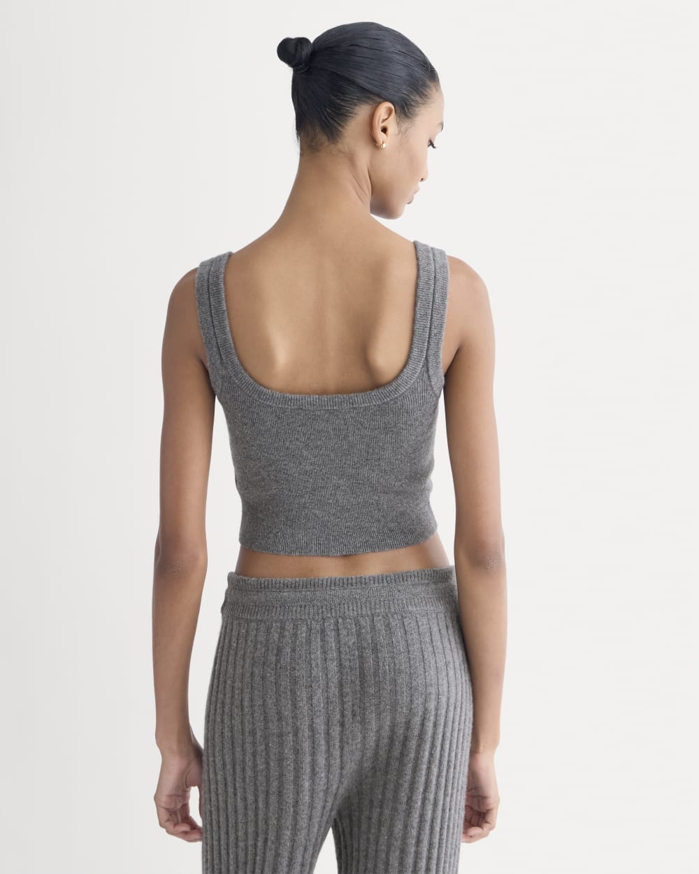 Cashmere Cropped Tank | Heather Charcoal - Image 5