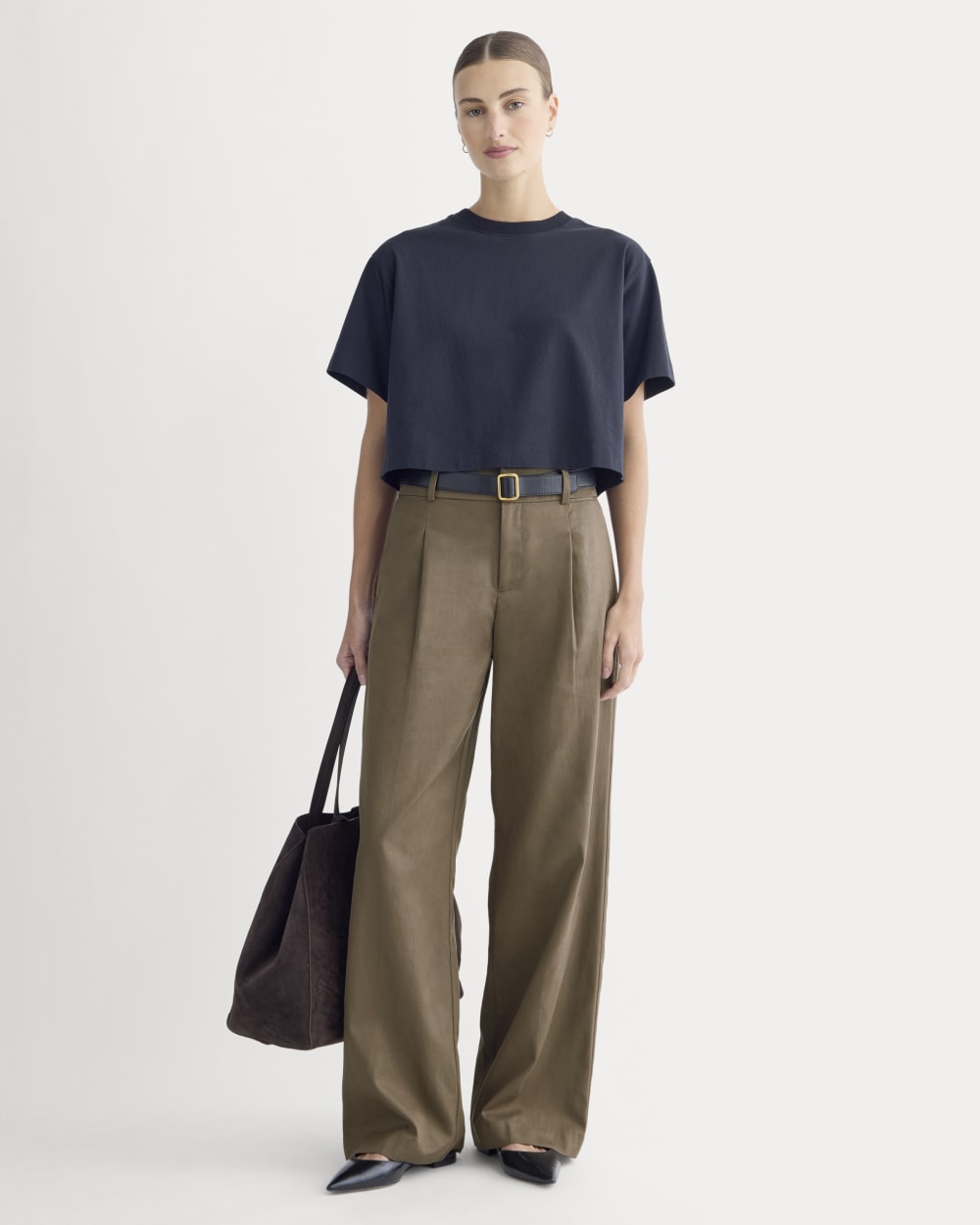 Wide-Leg Trouser in Buttersmooth | Deep Taupe | 32 Inseam
