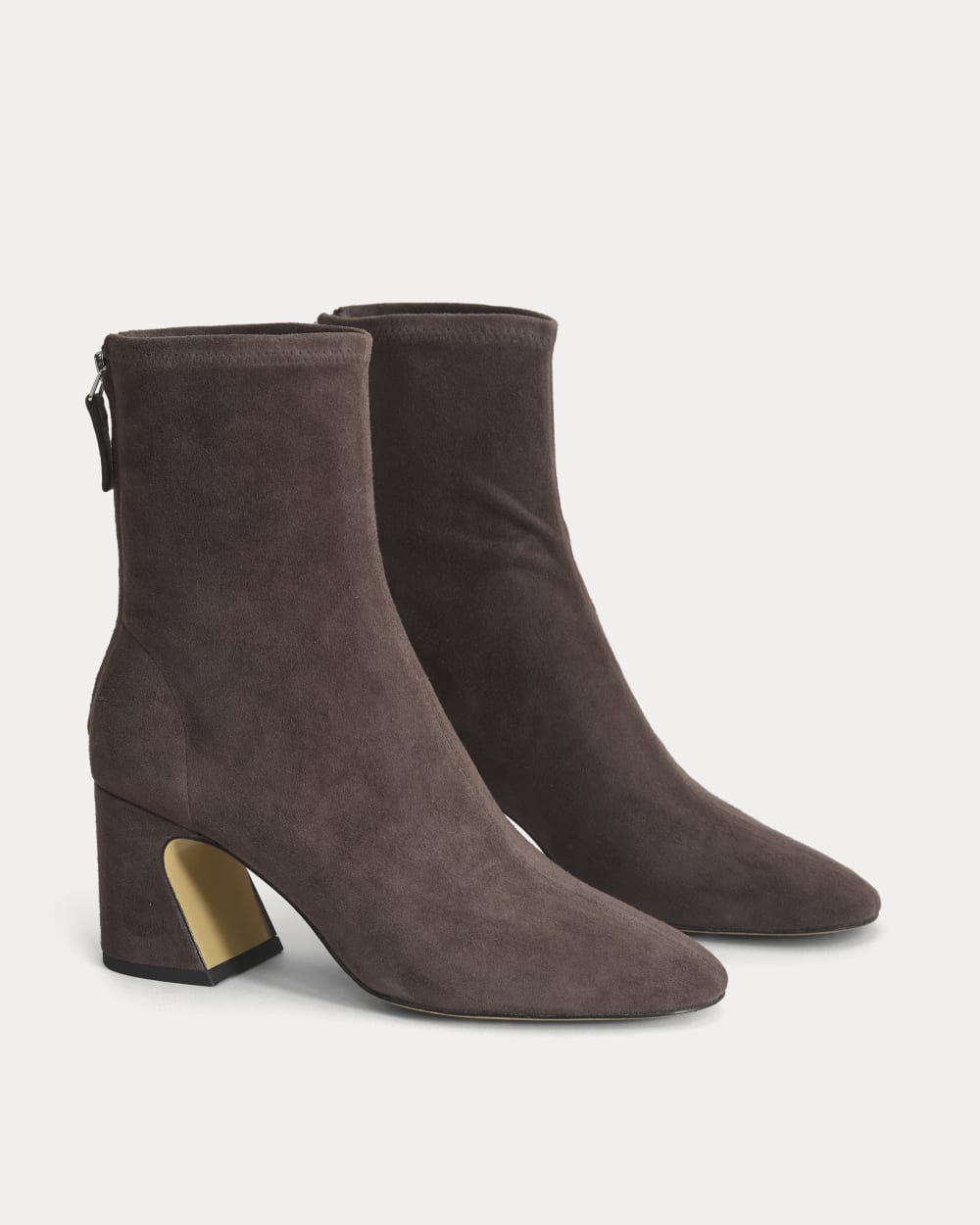 Leather Curved-Heel Boot | Dark Chocolate - Image 2