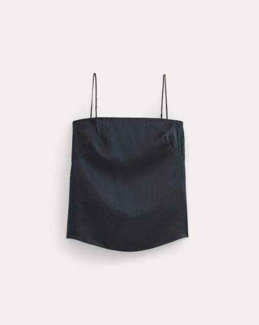 Alternative view of Thin Strap Cami in Silk Charmeuse | Navy