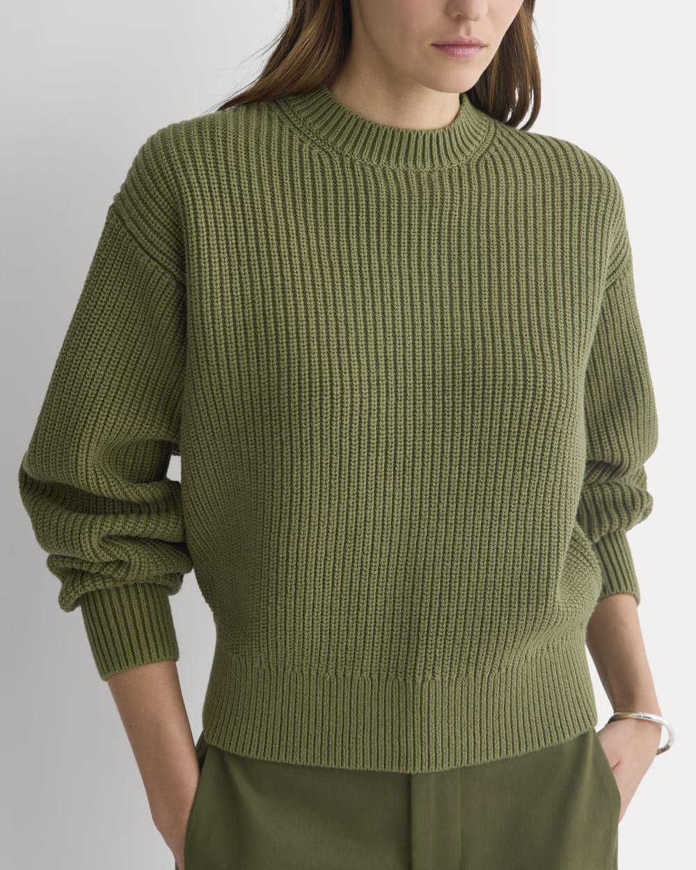 Cropped Ribbed Crew in Everyday Cotton | Mayfly - Image 4