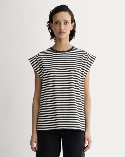The Muscle Tee in Essential Cotton | Bone / Black