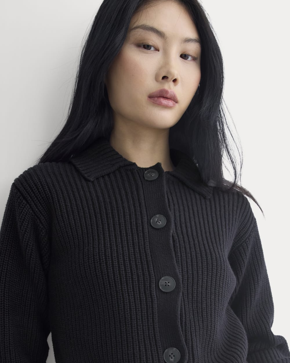 Shrunken Cardigan in Everyday Cotton | Black - Image 4