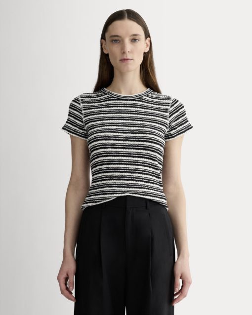 The Cozy Rib Tee | Bone / Black