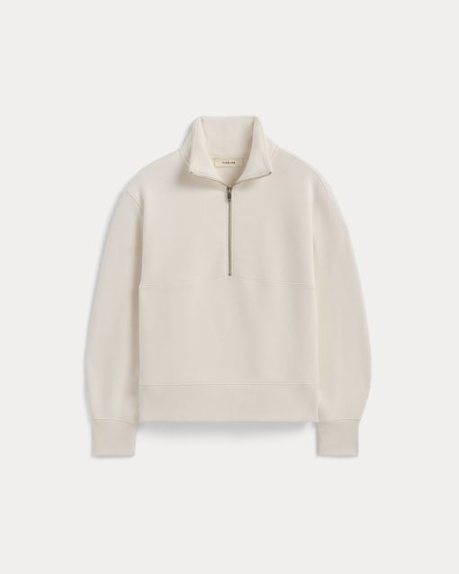 Alternative view of Luxe Fleece Half-Zip Sweatshirt | Bone