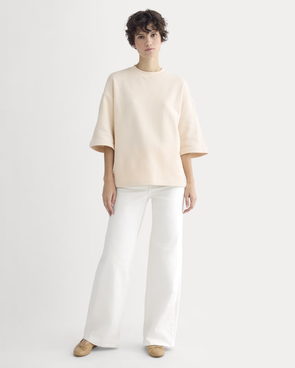 Lightweight Terry Oversized Tee | Parchment - Image 3