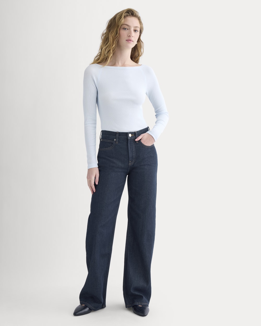 Luxe Rib Boatneck Top | Skywriting - Image 5