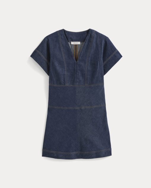 Alternative view of Denim Short-Sleeve Dress | Dark Indigo Rinse